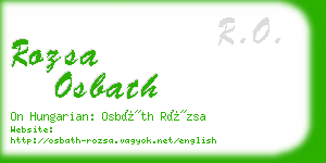 rozsa osbath business card